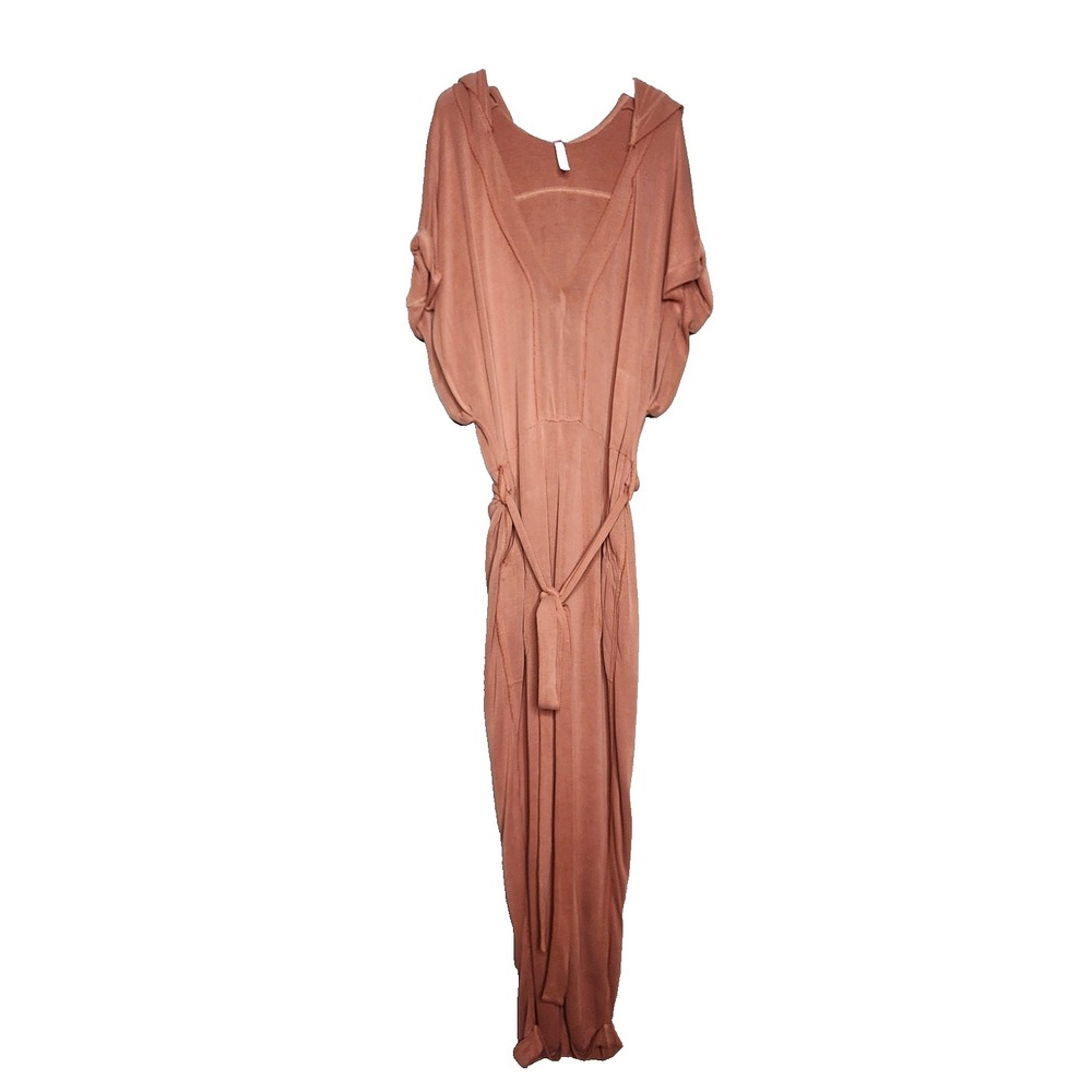 Free People Movement Time Test Hooded Modal Jumpsuit‎ Short Sleeve Belt Lounge S